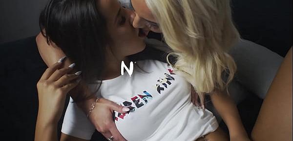  Two sexy babes making out in front of Nudex camera